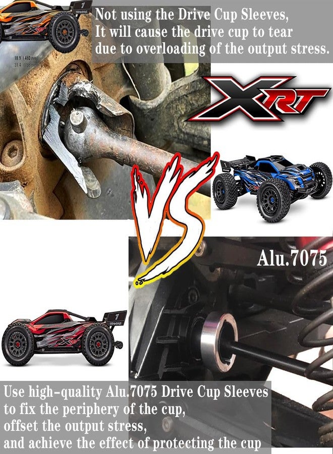 UURCSKY حلقة تقوية كوب القيادة X-MAXX XRT المصنوعة من الألومنيوم، حلقة تقوية غلاف كوب القيادة التفاضلية لقطع غيار ترقية سيارات التحكم عن بعد X-MAXX 1/5 و XRT 1/6 (أحمر) - Image 3